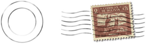 Llama stamp with postmark
